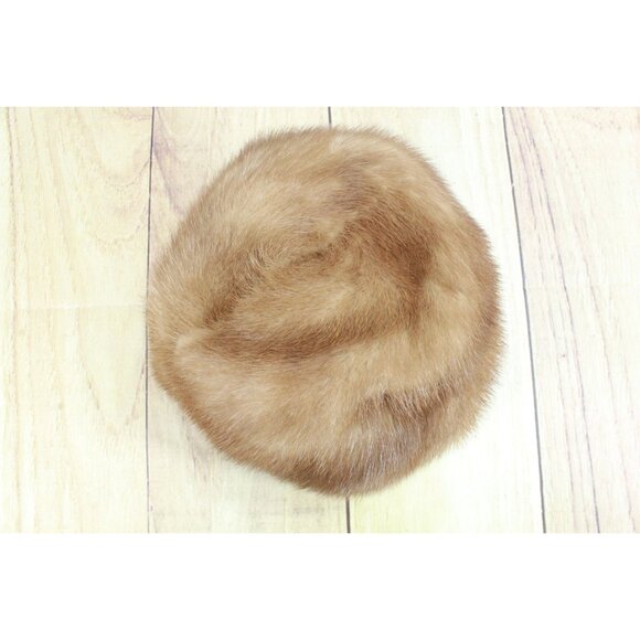 Vintage Camelot New York Women’s Genuine Mink Fur Beret Hat Light Brown main image 6